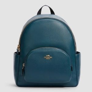 Final SALE！NEW without tag Coach Court Backpack In Peacock Pebbled Leather！